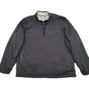 Orvis Mens Sherpa Lined Jacket Size XXL Soft Stretchy Knit Quarter Zip Pockets